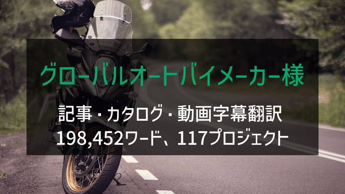 グローバルオートバイメーカー様 記事・カタログ・動画字幕翻訳 2021-2022年実績