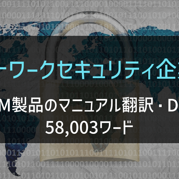 グローバルネットワークセキュリティ企業様 マニュアル翻訳・DTP