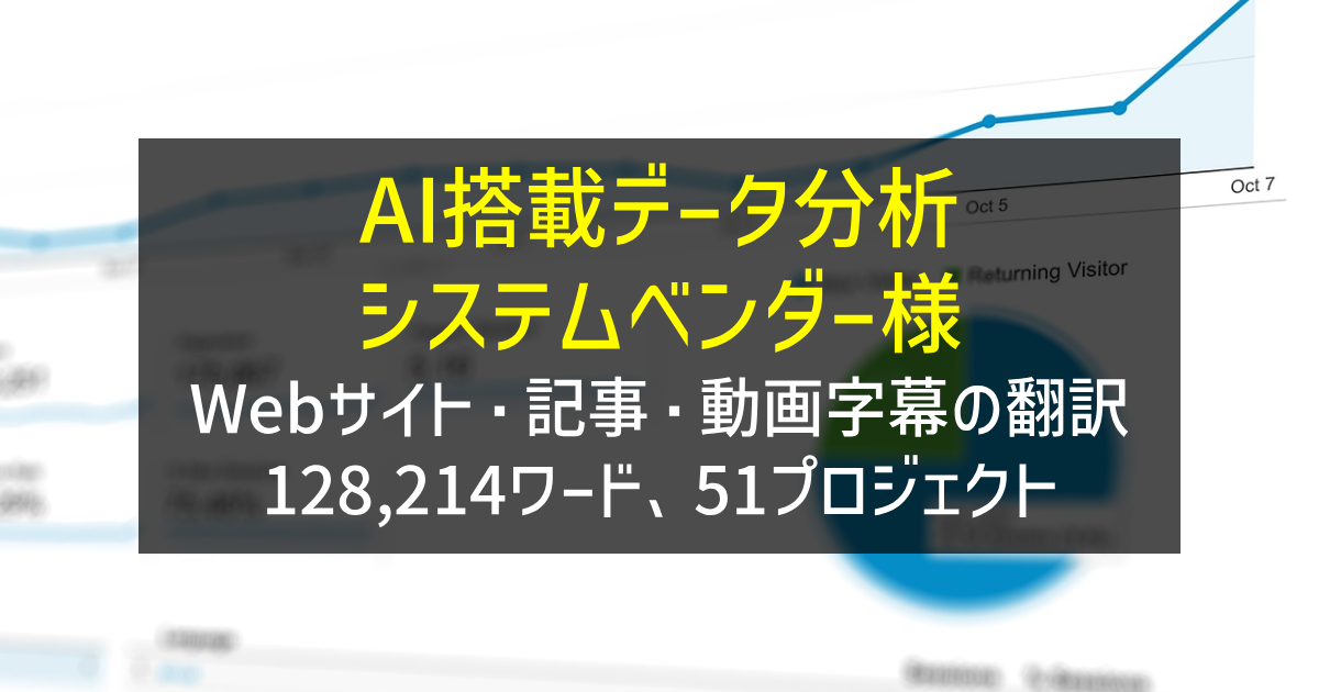 AI搭載データ分析システムベンダー様 Webサイト・記事・動画字幕翻訳