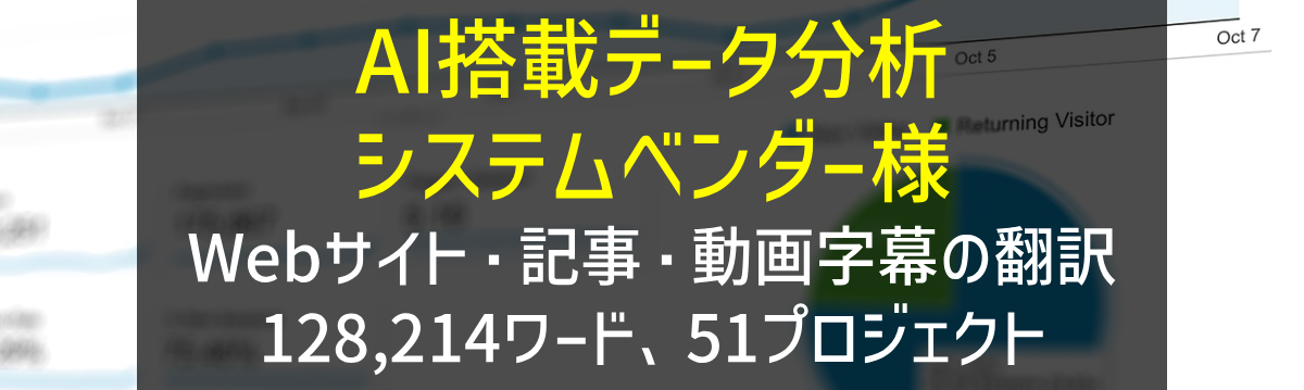 AI搭載データ分析システムベンダー様 Webサイト・記事・動画字幕翻訳